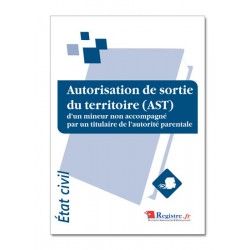 AUTORISATION DE SORTIE DU TERRITOIRE D'UN MINEUR NON ACCOMPAGNE PAR UN TITULAIRE DE L'AUTORITE PARENTALE (A092)