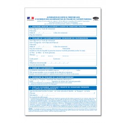 AUTORISATION DE SORTIE DU TERRITOIRE D'UN MINEUR NON ACCOMPAGNE PAR UN TITULAIRE DE L'AUTORITE PARENTALE (A092)