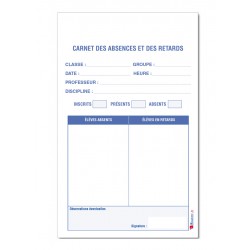 CARNET DES ABSENCES ET DES RETARDS (A106)