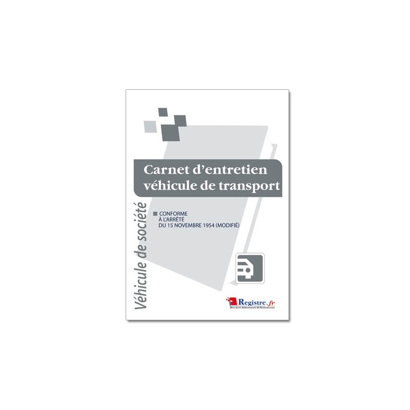 CARNET D'ENTRETIEN POUR VEHICULE DE SOCIETE (M002-A5)