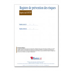 REGISTRE DE PREVENTION DES RISQUES SPECIAL BTP (M006)