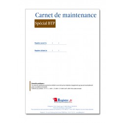 CARNET DE MAINTENANCE SPECIAL BTP (M007)