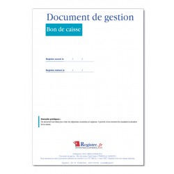 REGISTRE DOCUMENT DE GESTION - BON DE CAISSE (M009)