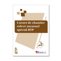 CARNET DE CHANTIER RELEVE MENSUEL SPECIAL BTP (M013)