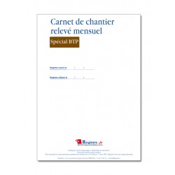 CARNET DE CHANTIER RELEVE MENSUEL SPECIAL BTP (M013)