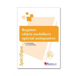 REGISTRE OBJETS MOBILIERS SPECIAL ANTIQUAIRES (M015)