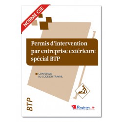 PERMIS D'INTERVENTION PAR UNE ENTREPRISE EXTERIEURE SPECIAL BTP (M023)