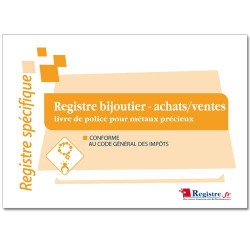 REGISTRE BIJOUTIER ACHATS/VENTES - LIVRE DE POLICE POUR METAUX PRECIEUX (M025)