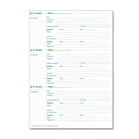 REGISTRE DES ENTREES ET SORTIES (M030)