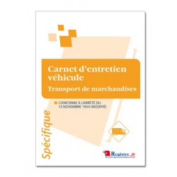 CARNET D'ENTRETIEN VEHICULE TRANSPORT DE MARCHANDISES (M033)