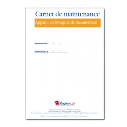 CARNET DE MAINTENANCE APPAREIL DE LEVAGE ET DE MANUTENTION (M034)