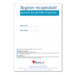 REGISTRE RECAPITULATIF MENSUEL PERIODES D'ASTREINTE (M037)