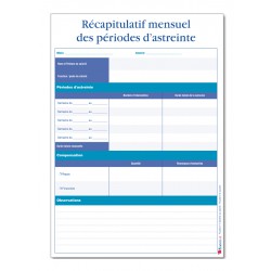 REGISTRE RECAPITULATIF MENSUEL PERIODES D'ASTREINTE (M037)