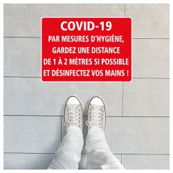 SIGNALISATION DE MARQUAGE AU SOL SPECIAL CORONAVIRUS - MESURES D'HYGIENE EN TEMPS D'EPIDEMIE TYPE COVID-19 (O0032)