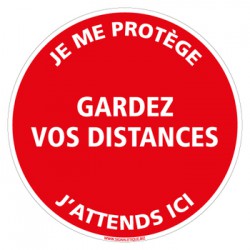 SIGNALISATION DE MARQUAGE AU SOL ADHESIF SPECIAL CORONAVIRUS - GARDEZ VOS DISTANCES DE SECURITE (O0034)