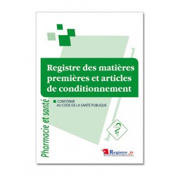 REGISTRE DES MATIERES PREMIERES ET ARTICLES DE CONDITIONNEMENT (P025)