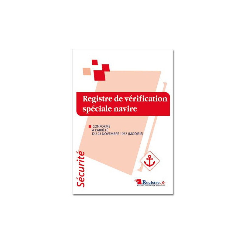 REGISTRE DE VERIFICATION SPECIALE NAVIRE (P031)