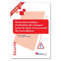 DOCUMENT UNIQUE EVALUATION DES RISQUES SANTE ET SECURITE DES TRAVAILLEURS (P032)