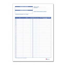 REGISTRE TRANSPORT PAR AUTOCAR LISTE DES OCCUPANTS (P033)