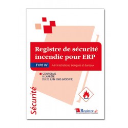 REGISTRE DE SECURITE INCENDIE POUR ERP TYPE W (P044)