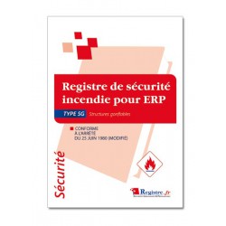 REGISTRE DE SECURITE INCENDIE POUR ERP TYPE SG (P049)