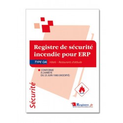 REGISTRE DE SECURITE INCENDIE POUR ERP TYPE OA (P050)