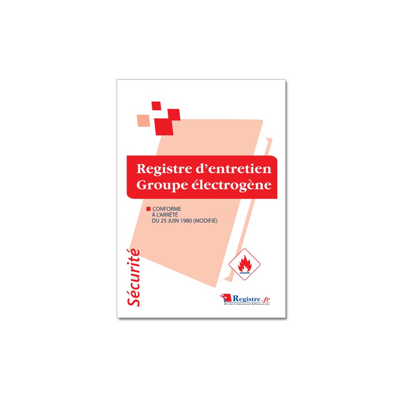 REGISTRE D'ENTRETIEN GROUPE ELECTROGENE (P059)