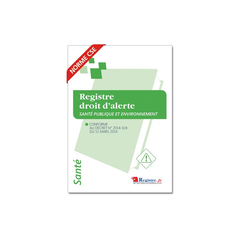 REGISTRE DROIT D'ALERTE SANTE PUBLIQUE ENVIRONNEMENT (P061)
