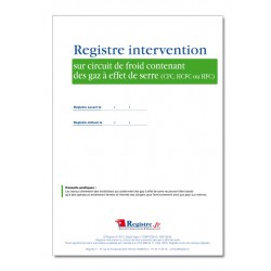 REGISTRE INTERVENTION SUR CIRCUIT DE FROID CONTENANT DES GAZ à EFFET DE SERRE (CFC, HCFC OU HFC) (P071)