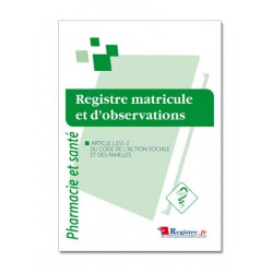 REGISTRE MATRICULE ET D'OBSERVATIONS (P073)