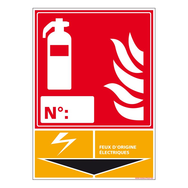 Signalisation d'incendie - Extincteur incendie classe Electrique