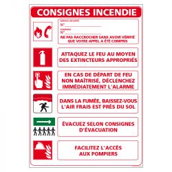 Signalisation d'incendie - Consignes incendie