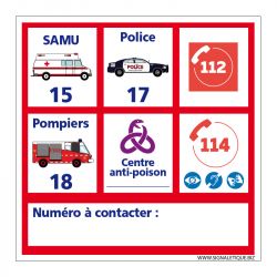 Signalisation d'incendie - Numéro d'urgence personnalisable