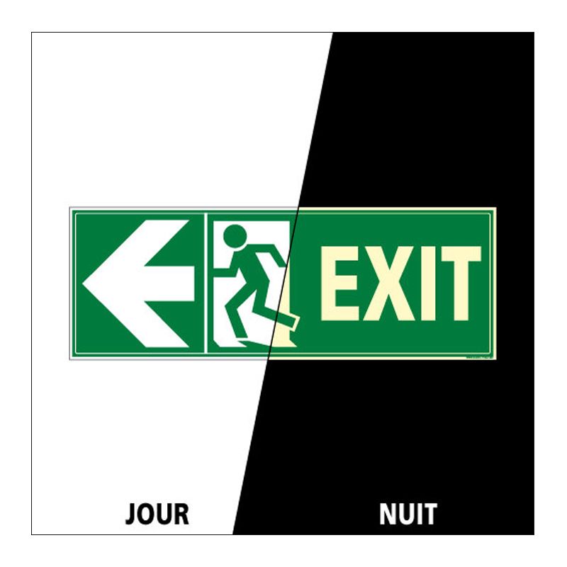 Signalisation de secours - Sortie vers la gauche photoluminescent