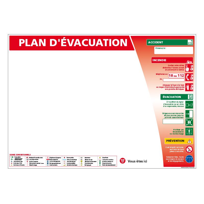 Signalisation de secours - Plan d'évacuation