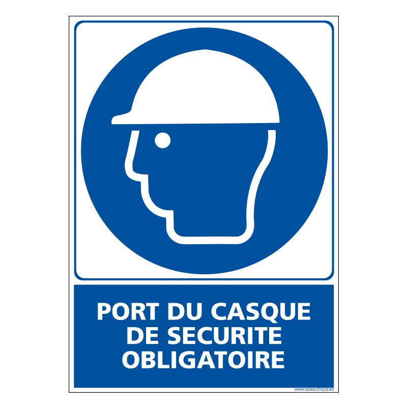 Signalisation d'obligation - Port du casque de sécurité obligatoire