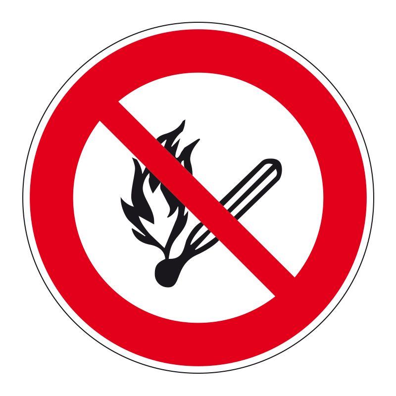 Signalisation d'interdiction - Flamme nue interdite