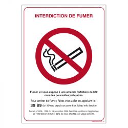 Signalisation d'interdiction - Interdit de fumer