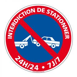 Signalisation de parking / stationnement - Interdiction de stationner 24h/24 et 7j/7