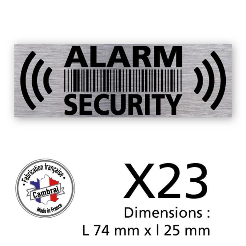 Signalisation de sécurité - Planche de 23 autocollants dissuasifs alarm security