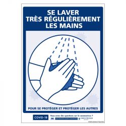 Signalisation spécial COVID-19 - Se laver très régulièrement les mains - Prévention coronavirus