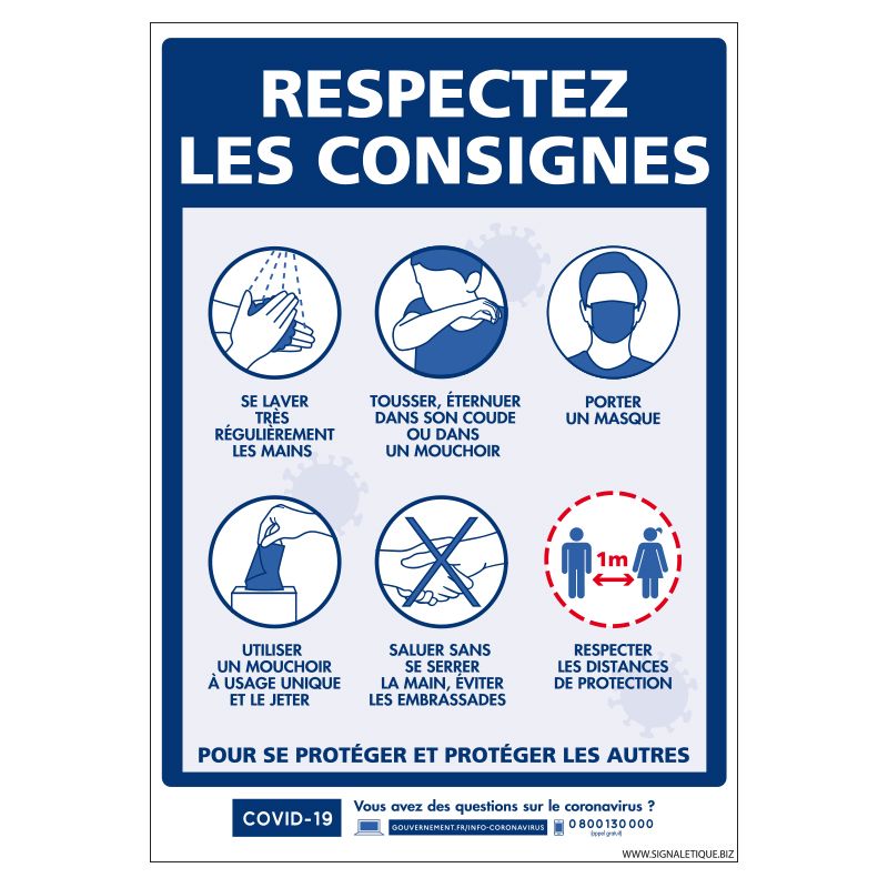 Signalisation spécial COVID-19 - Respectez les consignes préventive du coronavirus