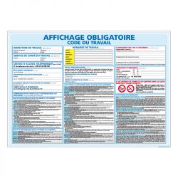 Signalisation affichage obligatoire en entreprise - Affichage obligatoire du code du travail - Normes 2020