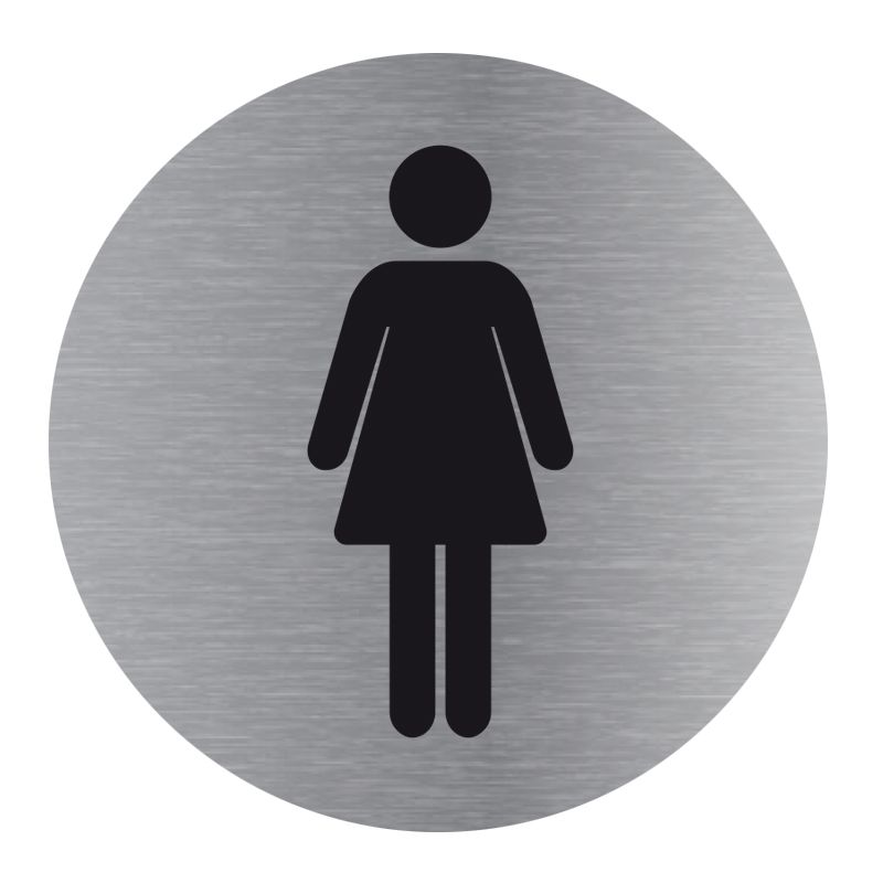 Signalisation plaque de porte aluminium brossé - Plate-up toilette femme