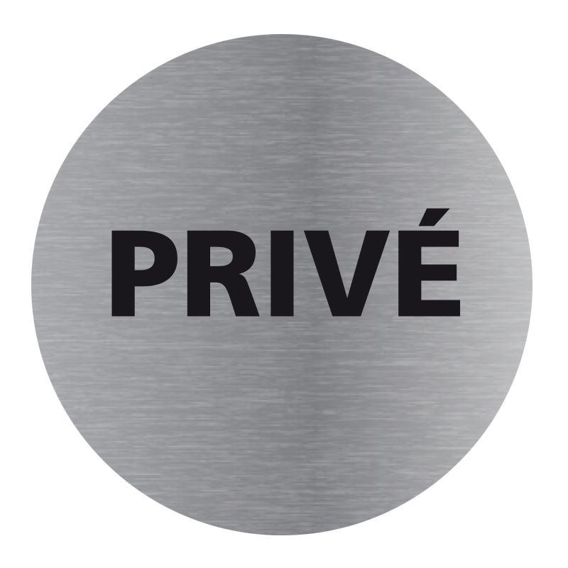 Signalisation plaque de porte aluminium brossé - Plate-up privé