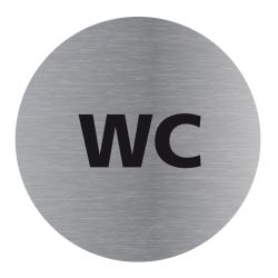 Signalisation plaque de porte aluminium brossé - Plate-up WC personnel
