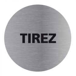 Signalisation plaque de porte aluminium brossé - Plate-up tirez