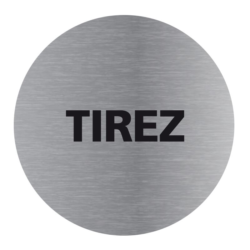 Signalisation plaque de porte aluminium brossé - Plate-up tirez