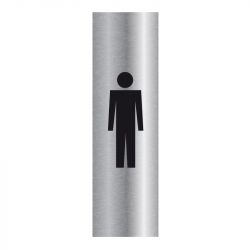 Signalisation plaque de porte aluminium brossé - Toilette hommes