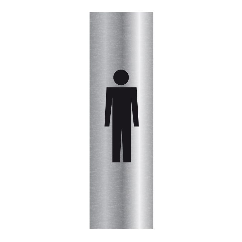Signalisation plaque de porte aluminium brossé - Toilette hommes